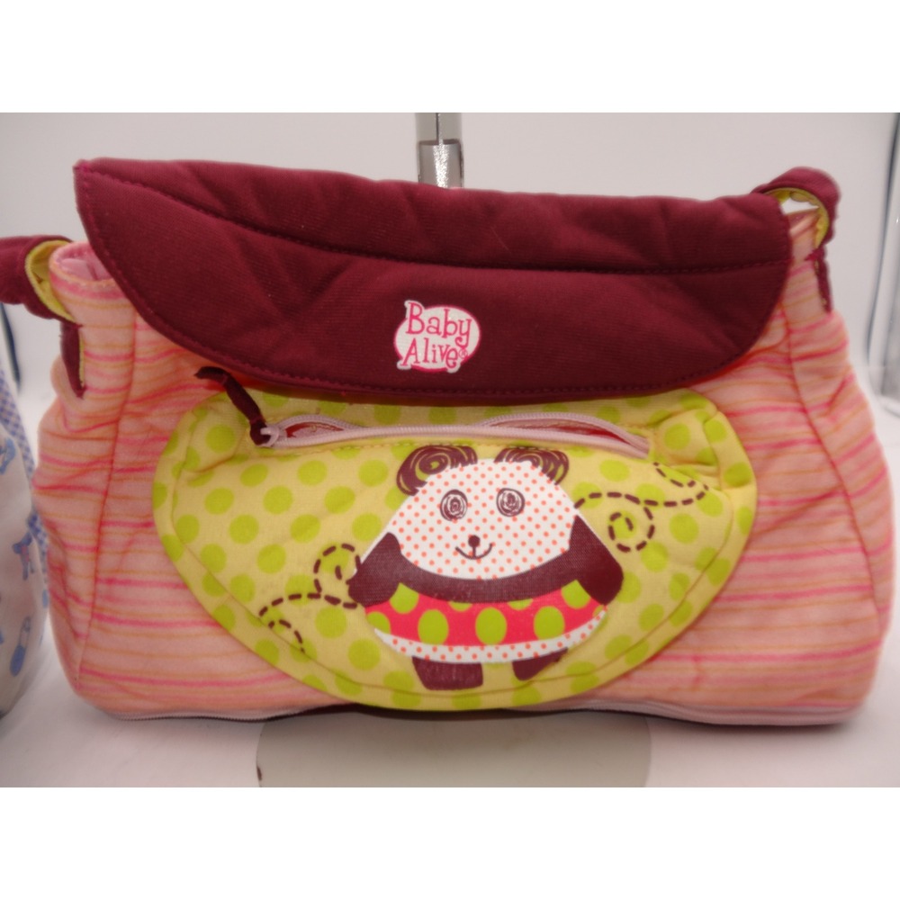 Baby Alive On The Go Carrier Panda Purse Diaper Bag Plus Bag and Accessories Lot - Picture 3 of 16